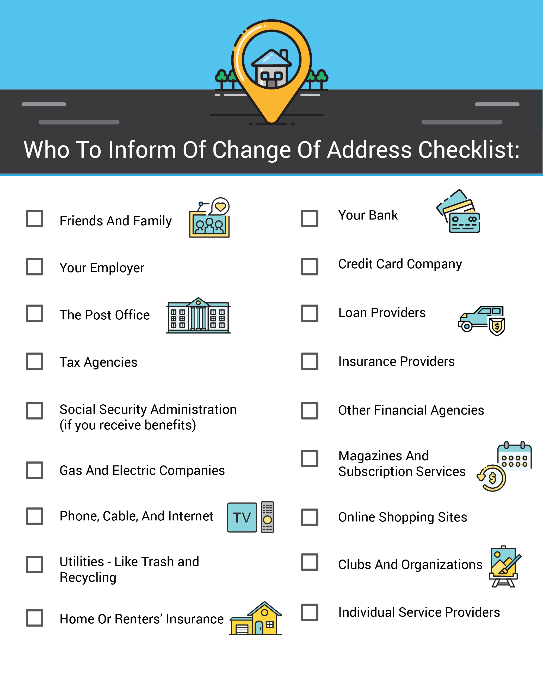 Who to inform of change of address checklist