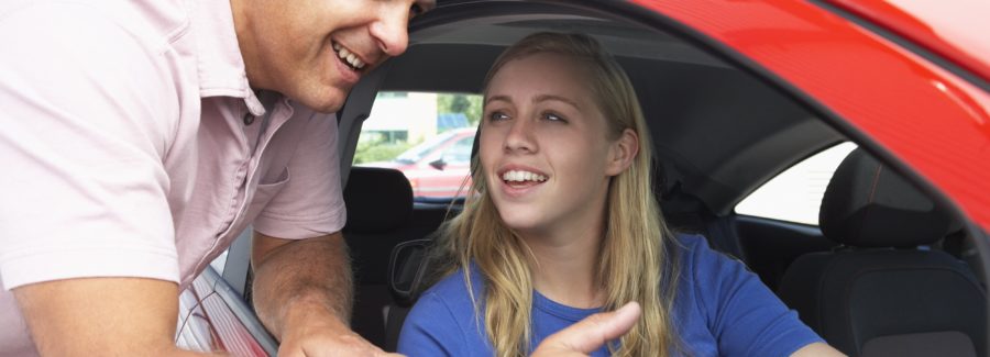 Teenage Girl Learning How To Drive