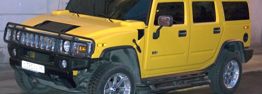 yellow hummer luxury car
