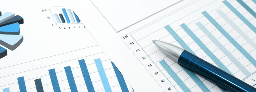 Table charts with data and statistics