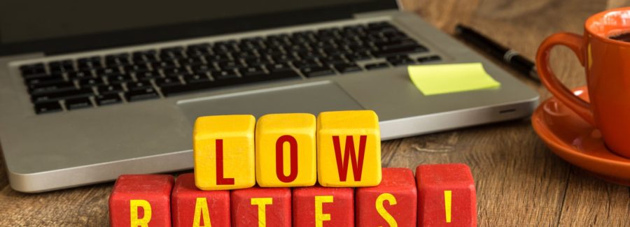 Low rates blocks in front of laptop