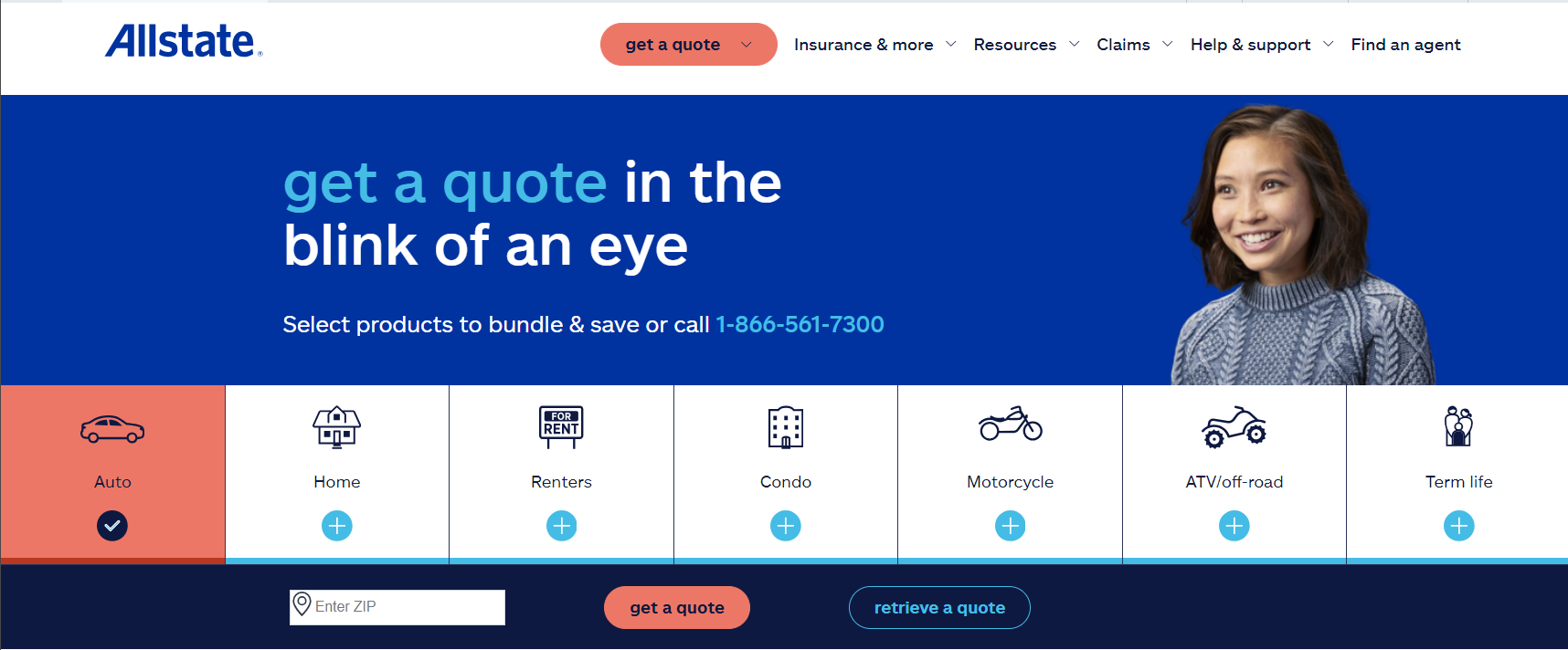 Allstate Site Screenshot: Best Classic Car Insurance