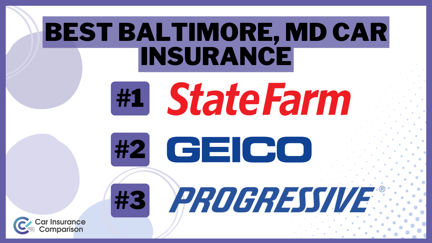 Best Baltimore, MD Car Insurance: State Farm, Geico, and Progressive