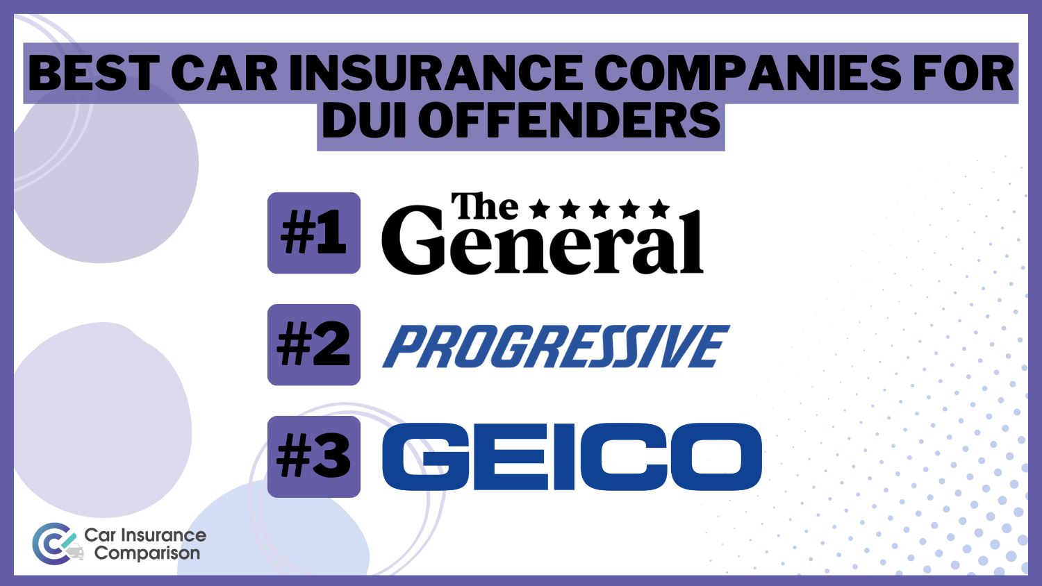 Best Car Insurance Companies for DUI Offenders - The General, Progressive, Geico