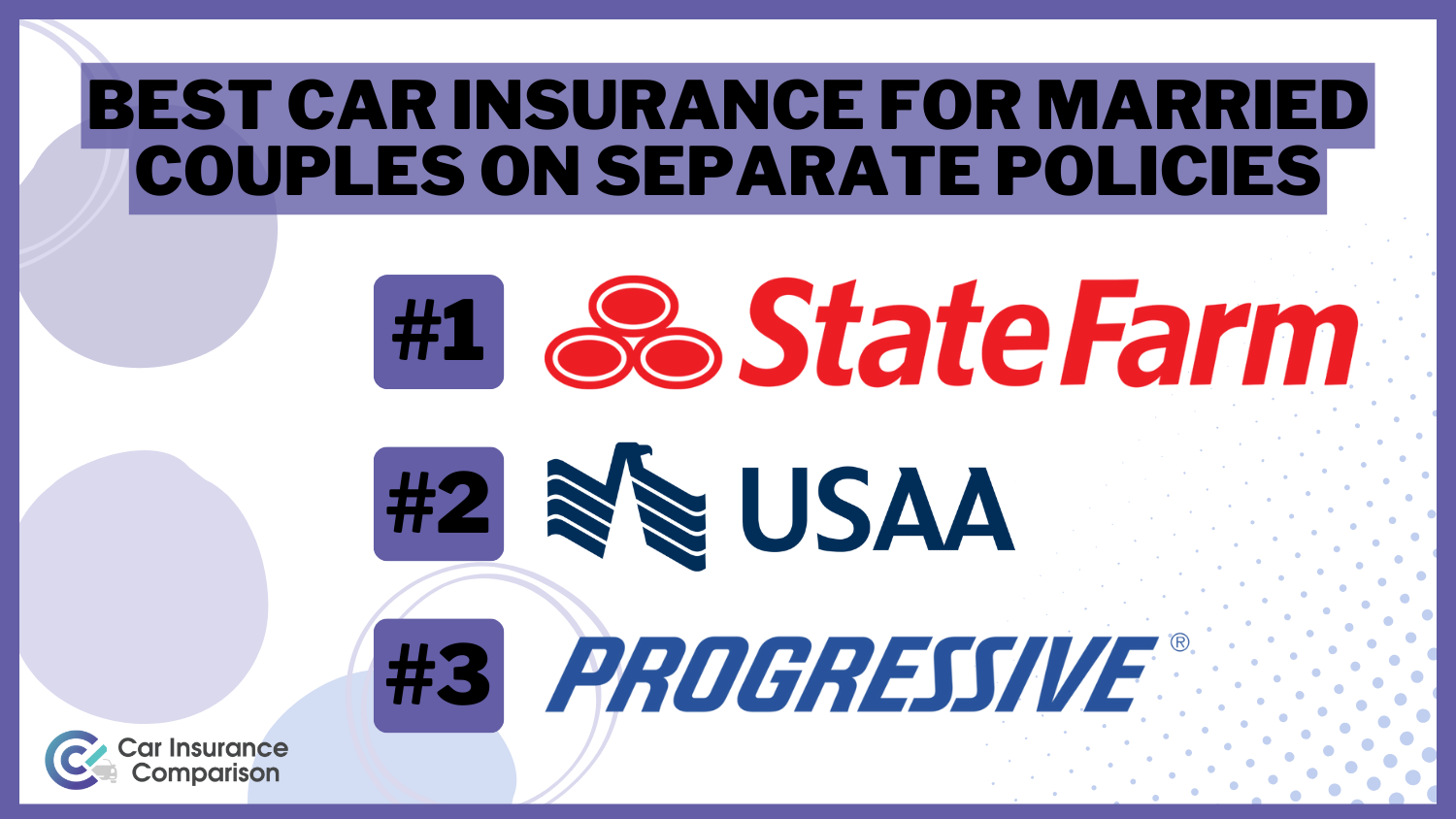 State Farm, USAA, and Progressive: Best Car Insurance for Married Couples on Separate Policies