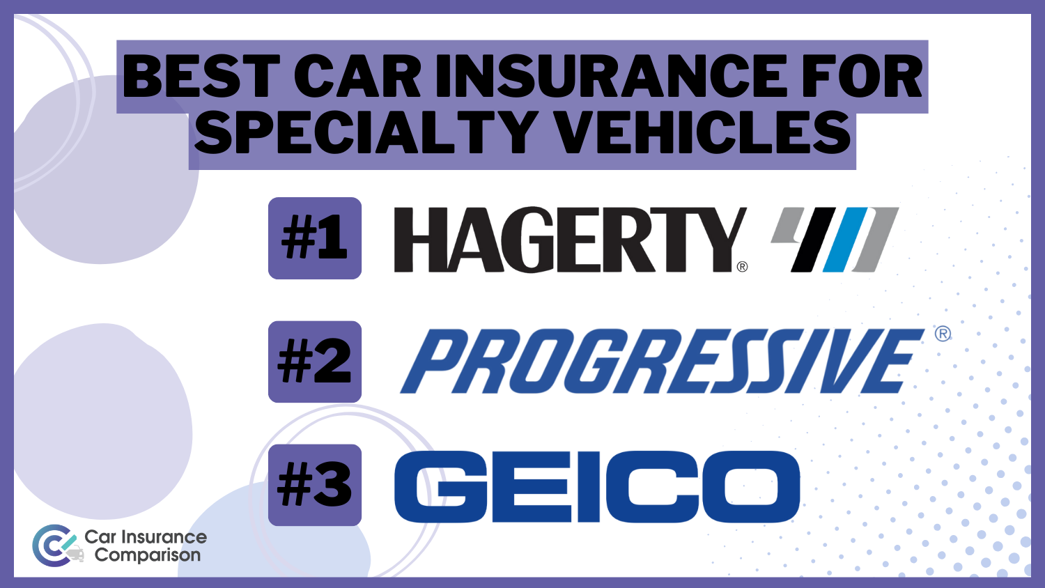 Best Car Insurance for Specialty Vehicles: Hagerty, Progressive, and Geico.