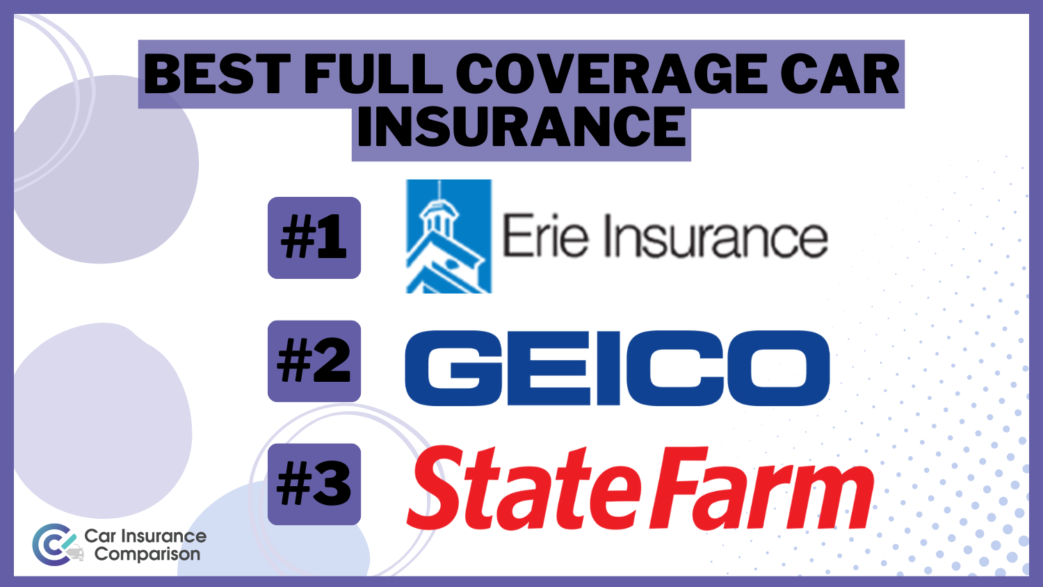 Erie, Geico, State Farm: Best Full Coverage Car Insurance