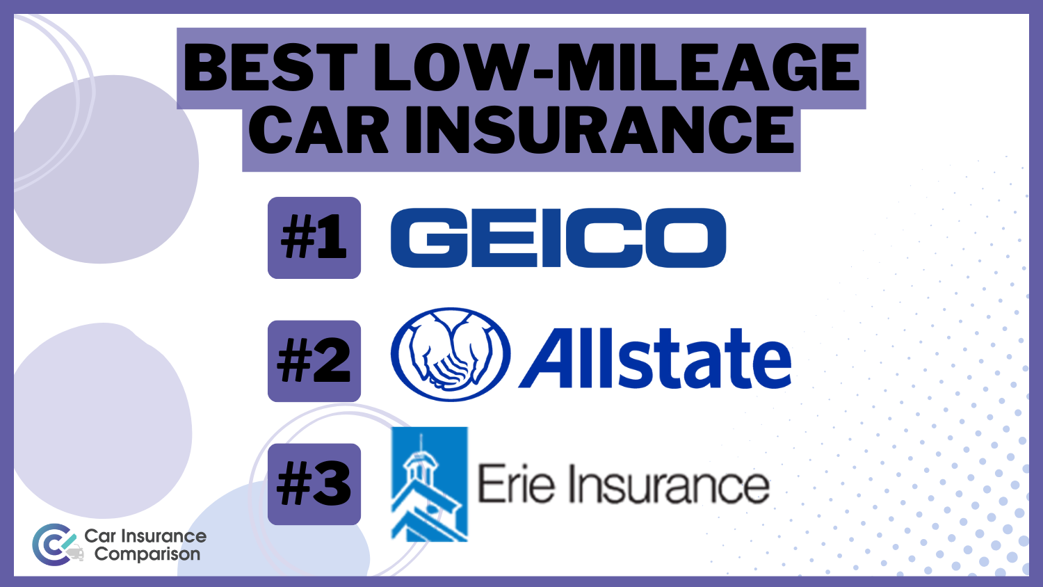 3 Best Low-Mileage Car Insurance: Geico, Allstate, Erie