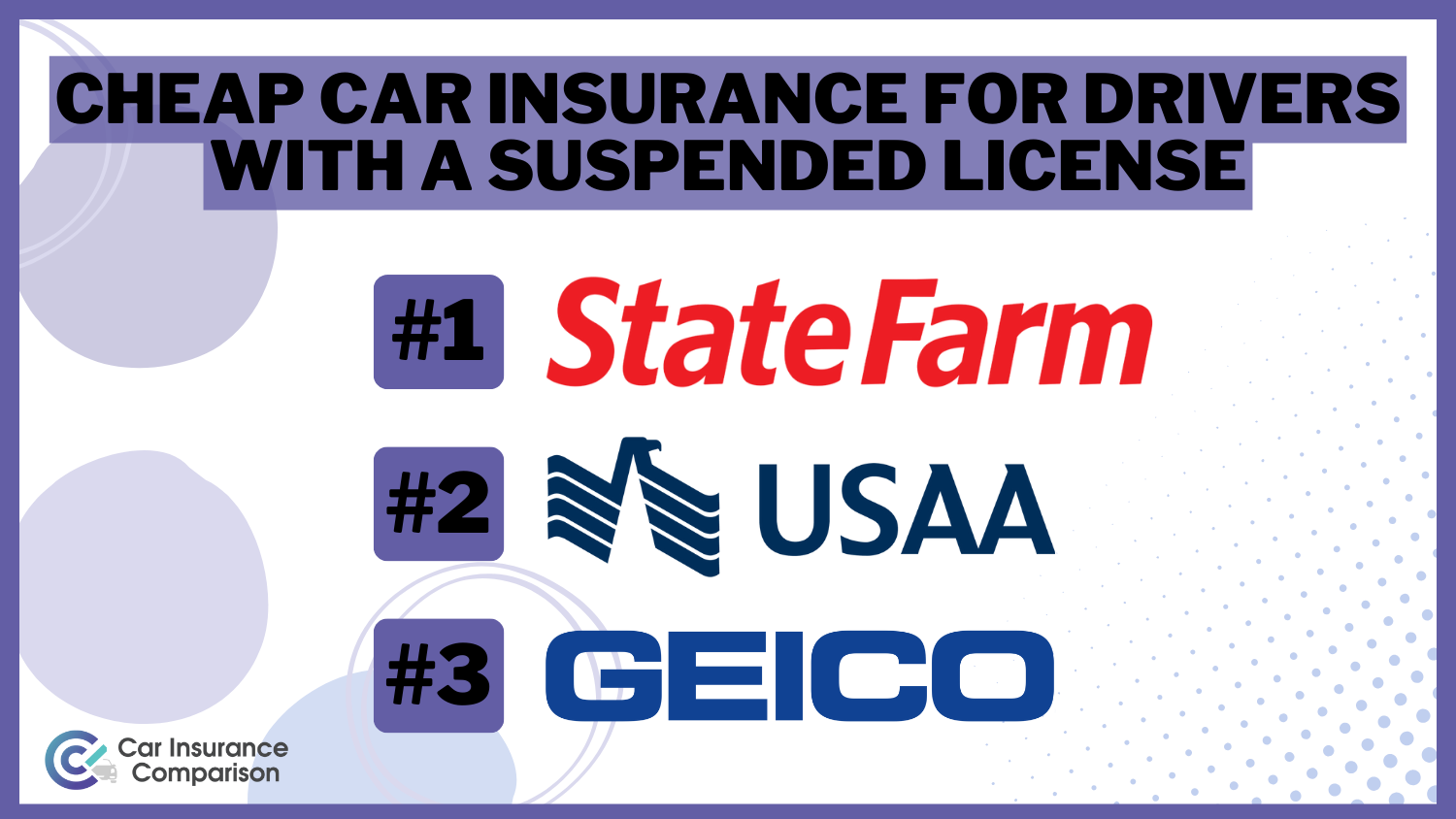 state farm usaa Geico Cheap Car Insurance for Drivers With a Suspended License