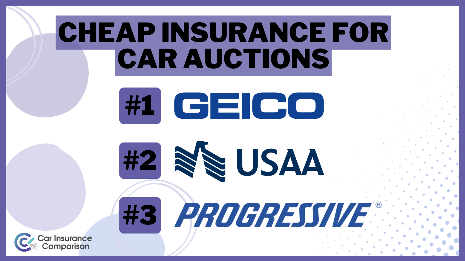 Cheap Insurance for Car Auctions - Geico, USAA, Progressive