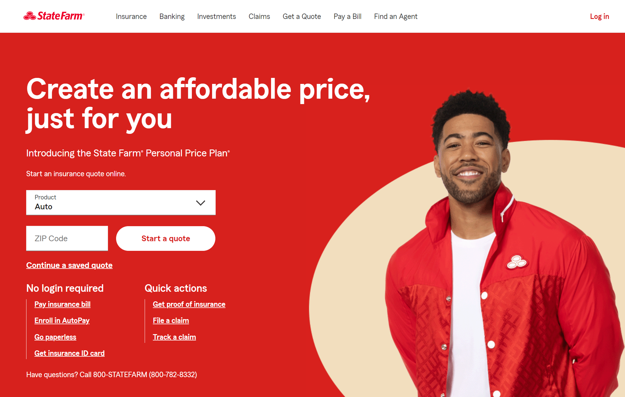 State Farm Site Screenshot: Best Baltimore, Maryland Car Insurance