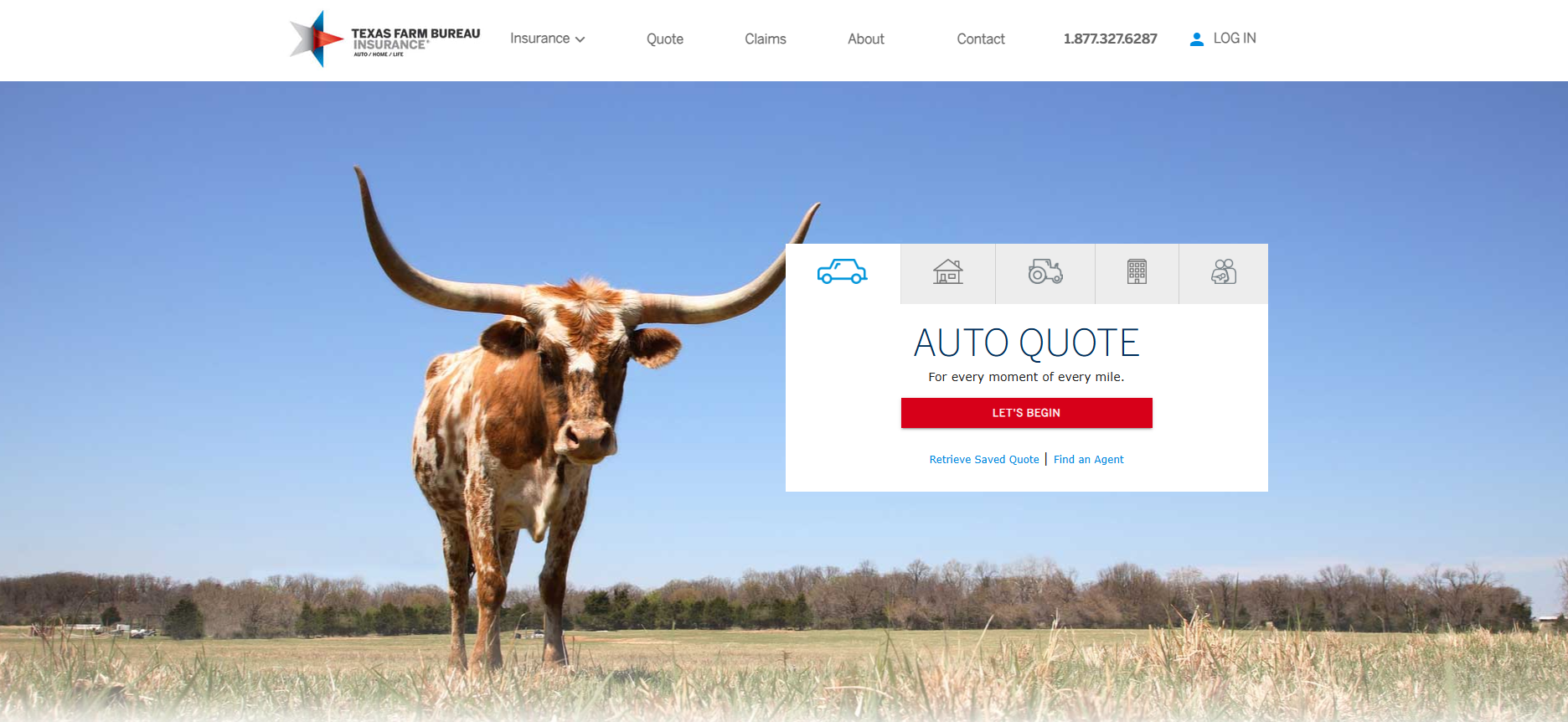 Texas Farm Bureau Homepage Screenshot: Texas Farm Bureau Car Insurance Review