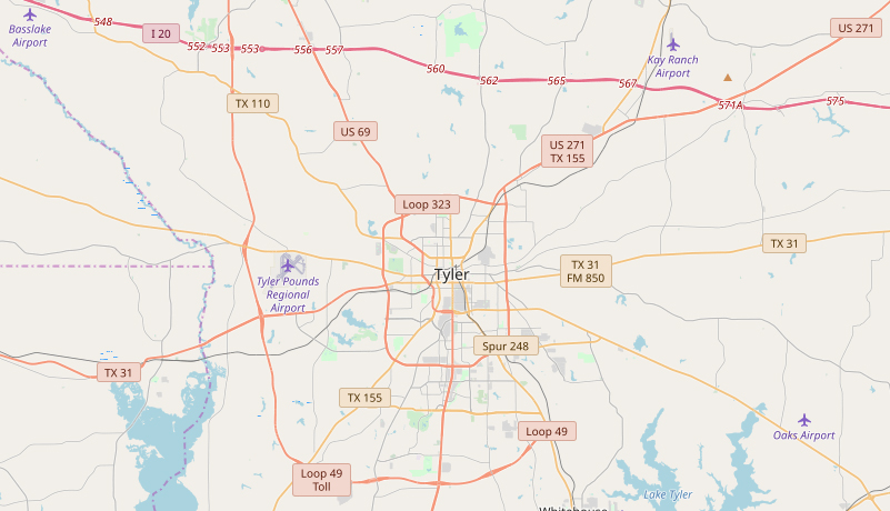 Tyler Texas Major Highways