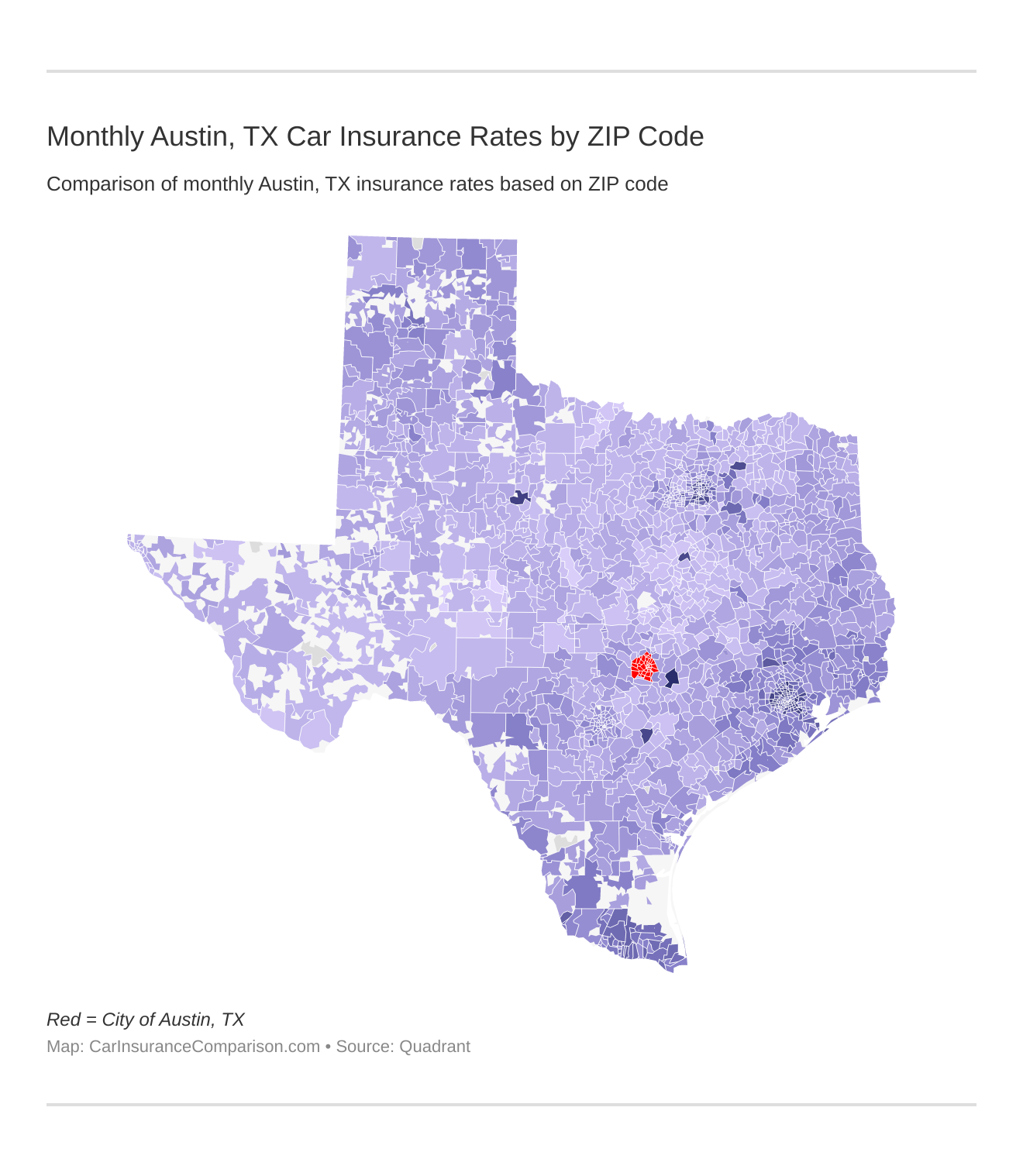 Monthly Austin, TX Car Insurance Rates by ZIP Code