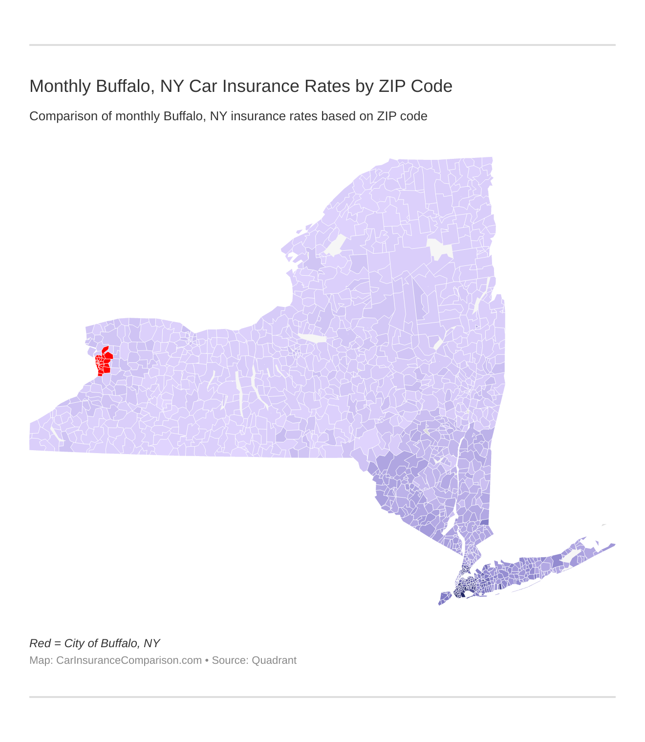 Monthly Buffalo, NY Car Insurance Rates by ZIP Code